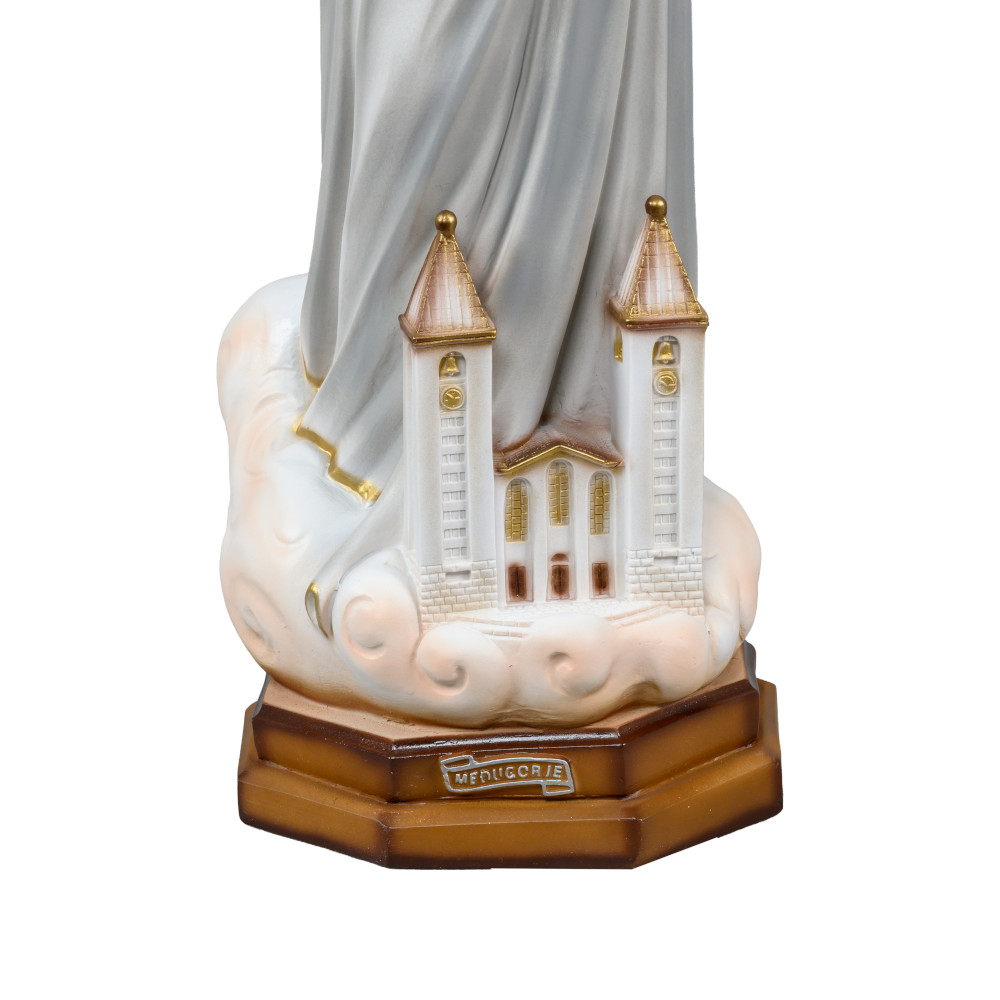 Statua di Medjugorje Regina della Pace con chiesa - immagine 3