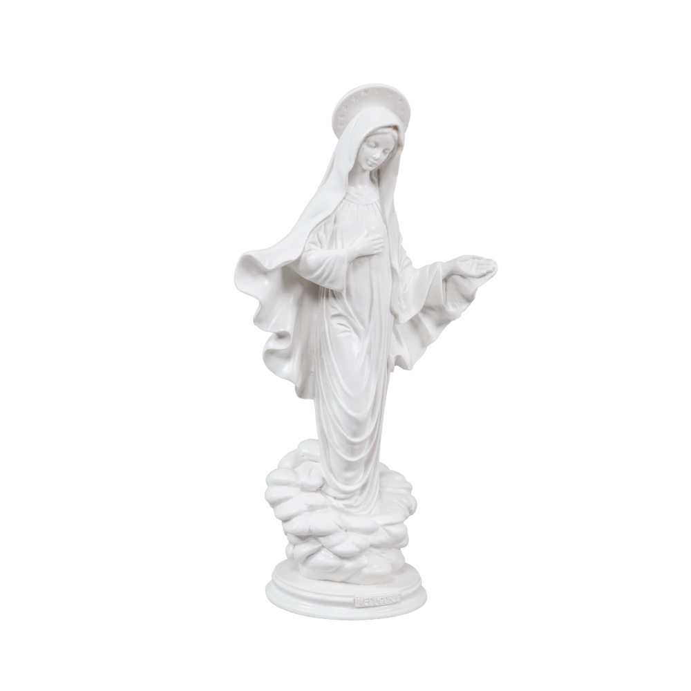 Statua Madonna Regina della Pace di Medjugorje su Nuvola con Velo – Dipinta a mano, Fatta a Medjugorje - immagine 5